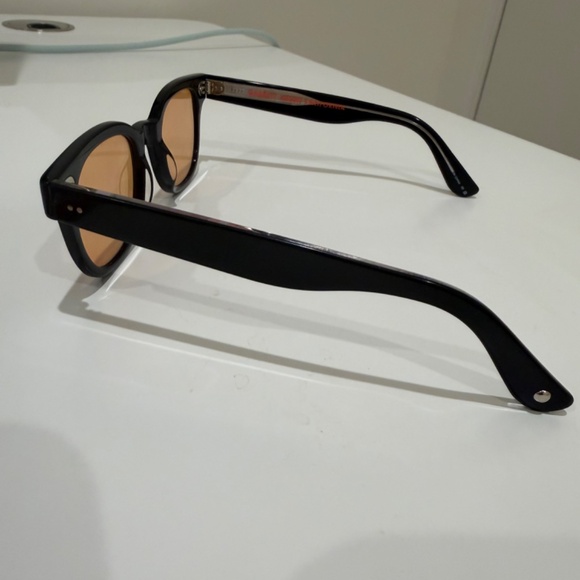 Garrett Leight California Canter Sunglasses – Black with Custom Orange Lenses - Picture 5 of 8